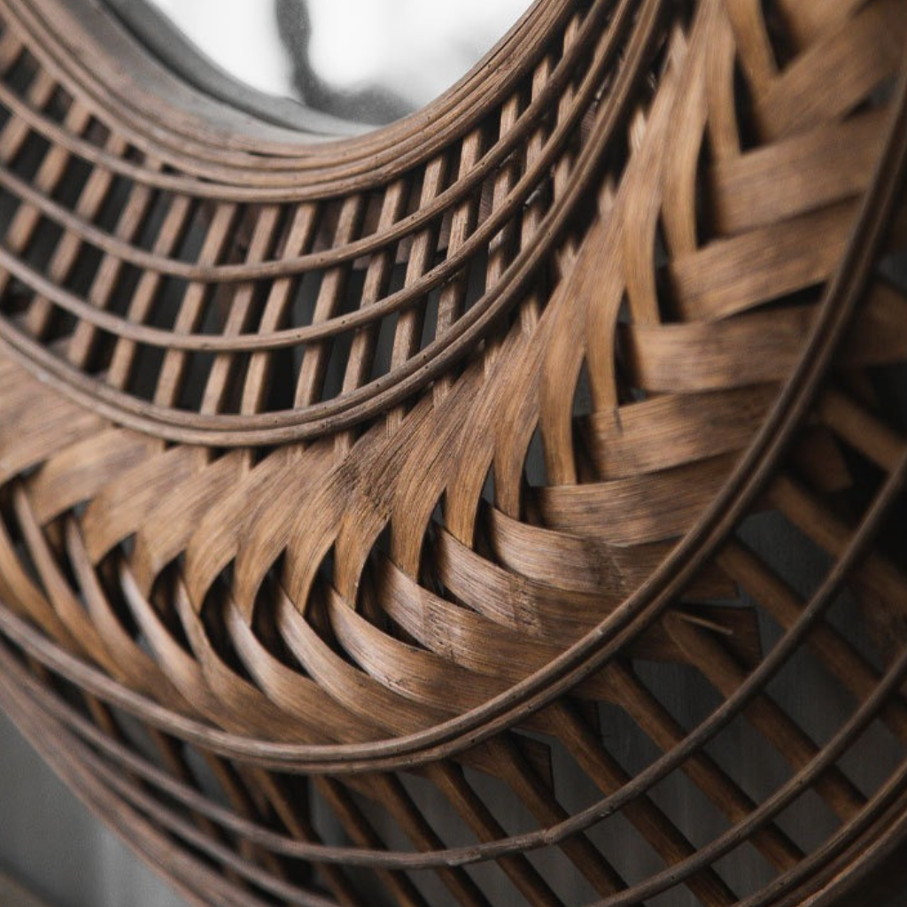 Ajiro Hand-Woven Bamboo Mirror