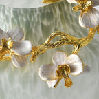 Jarrón de vidrio esmaltado con motivos florales Magnol