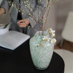 Jarrón de vidrio esmaltado con motivos florales Magnol