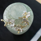 Jarrón de vidrio esmaltado con motivos florales Magnol