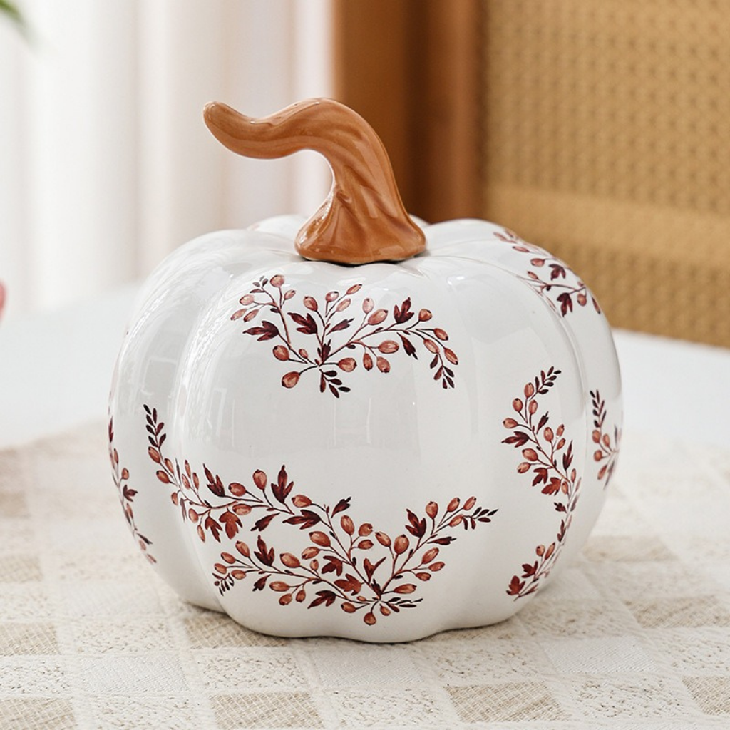 Amalia Handpainted Ceramic Pumpkin