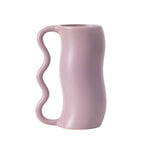 Serpa Wavy-Handle Sculptural Glazed Vase