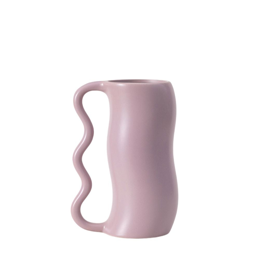 Serpa Wavy-Handle Sculptural Glazed Vase