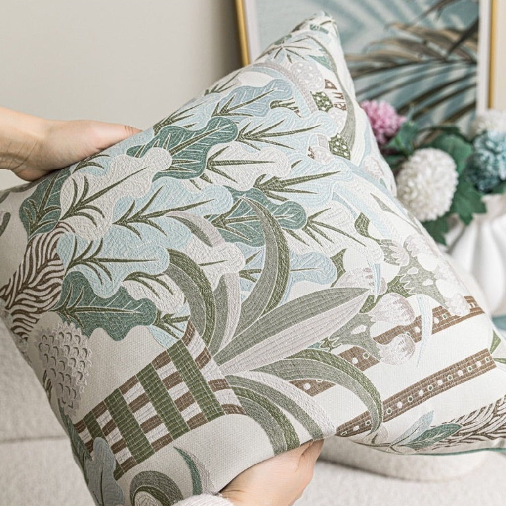 Paloma Botanical Embroidery Throw Pillow