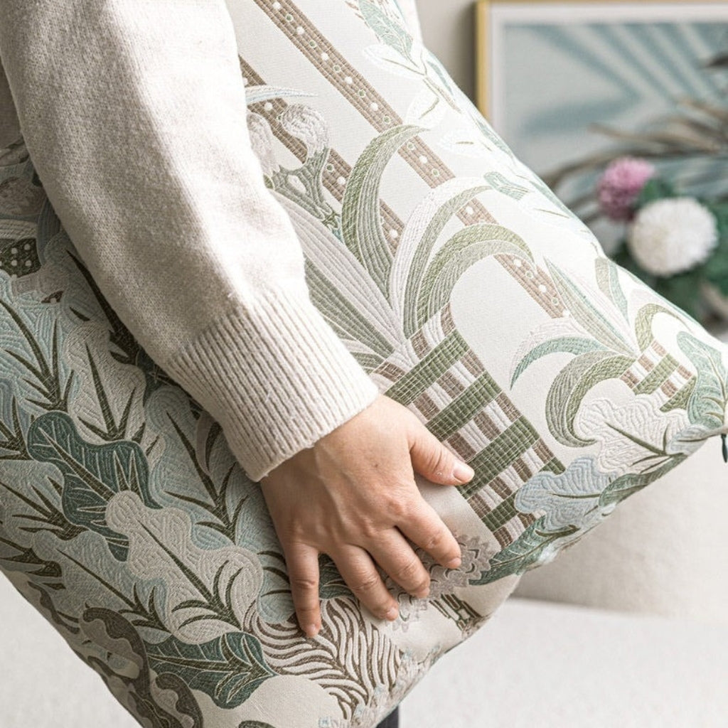 Paloma Botanical Embroidery Throw Pillow