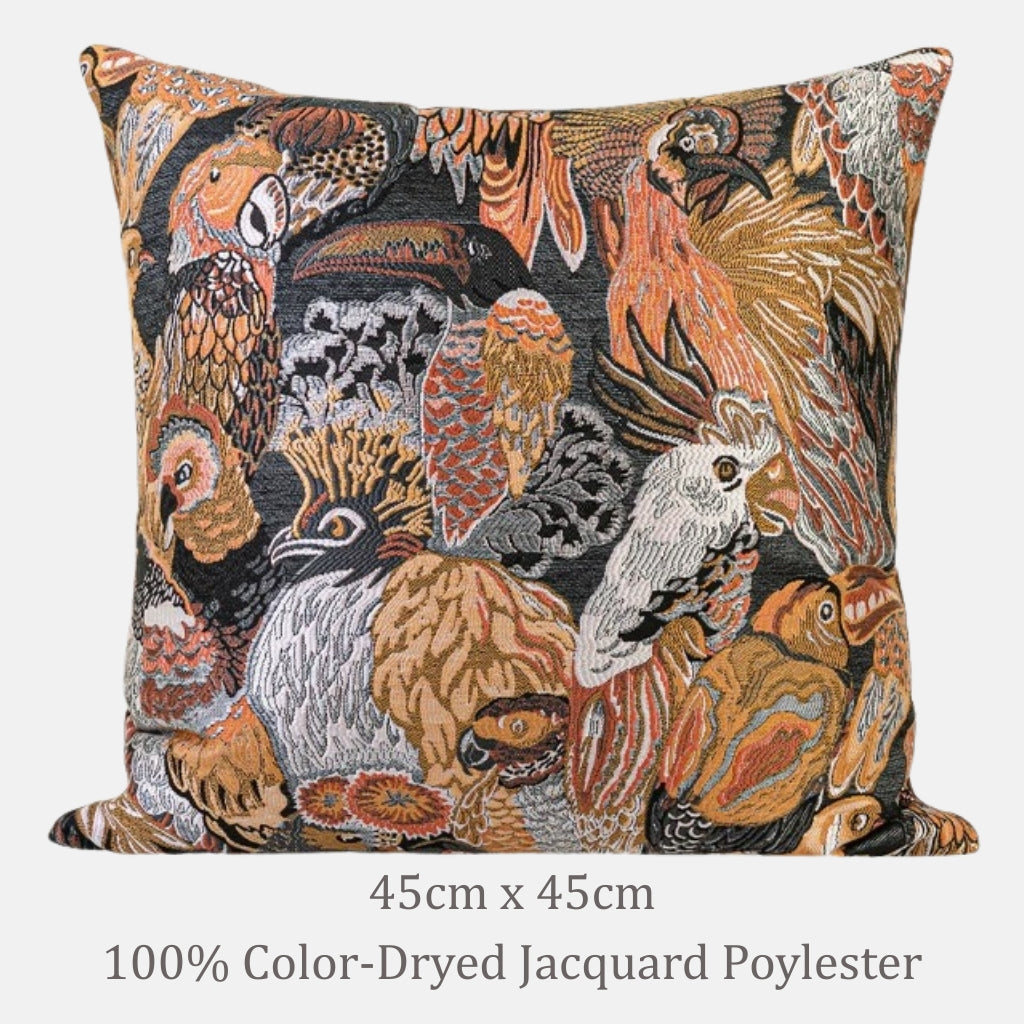 Menagerie Avian Motif Throw Pillow الصورة الرئيسية