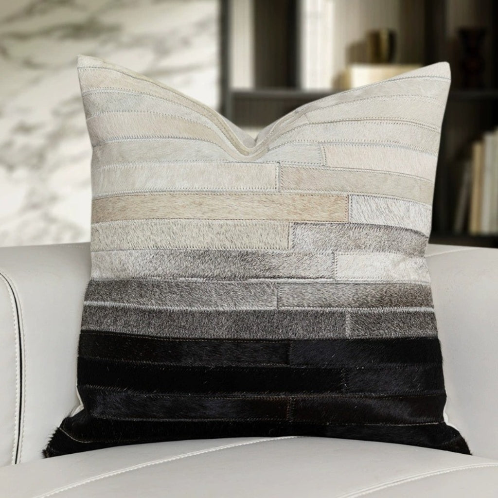 Branca Genuine Cowhide Throw Pillow