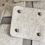 Branca Studded Cowhide Throw Pillow
