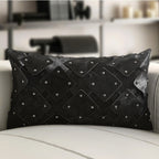 Branca Studded Cowhide Throw Pillow