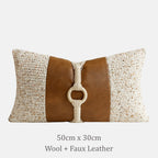 Tresca Leather & Macrame Throw Pillow