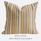 Cordova Woven Faux-Leather Throw Pillow