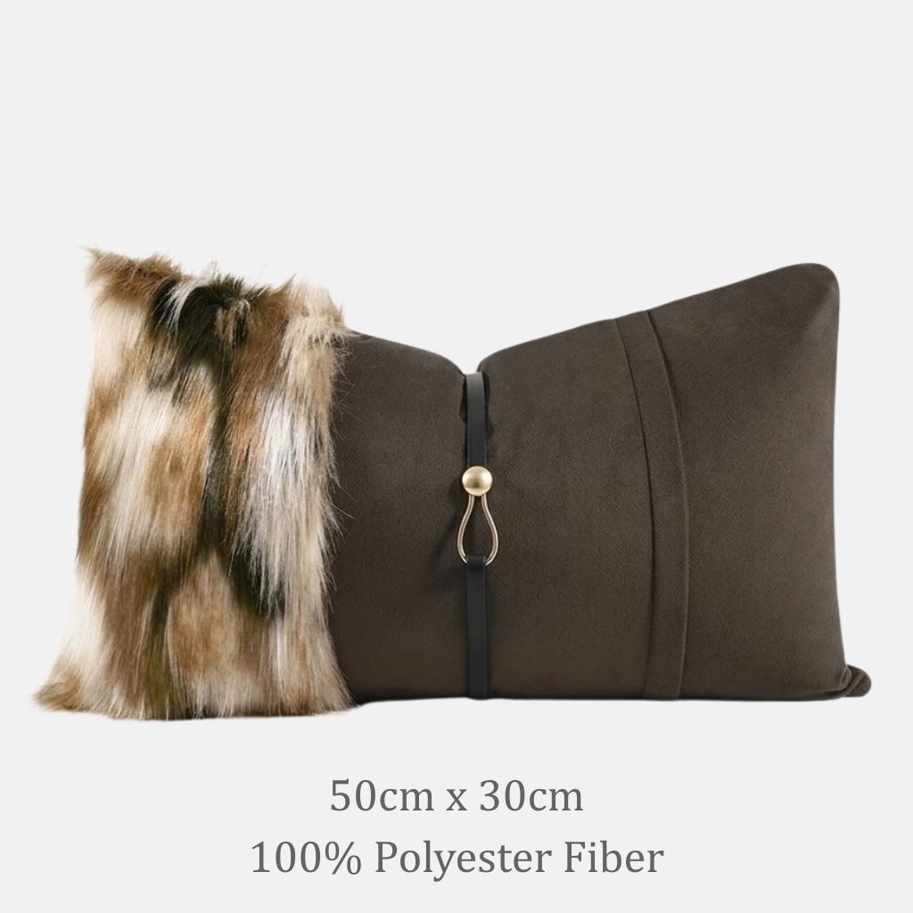 Corine Spliced Fur Throw Pillow