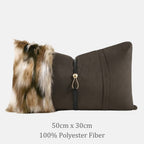 Corine Spliced Fur Throw Pillow