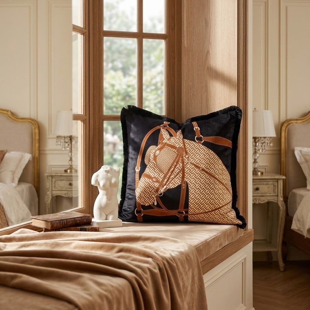Sorel Equestrian Motif Throw Pillow