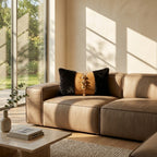 Ebène Fur & Leather Beaded Throw Pillow