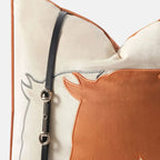 Hollis Equestrian Motif Belted Throw Pillow
