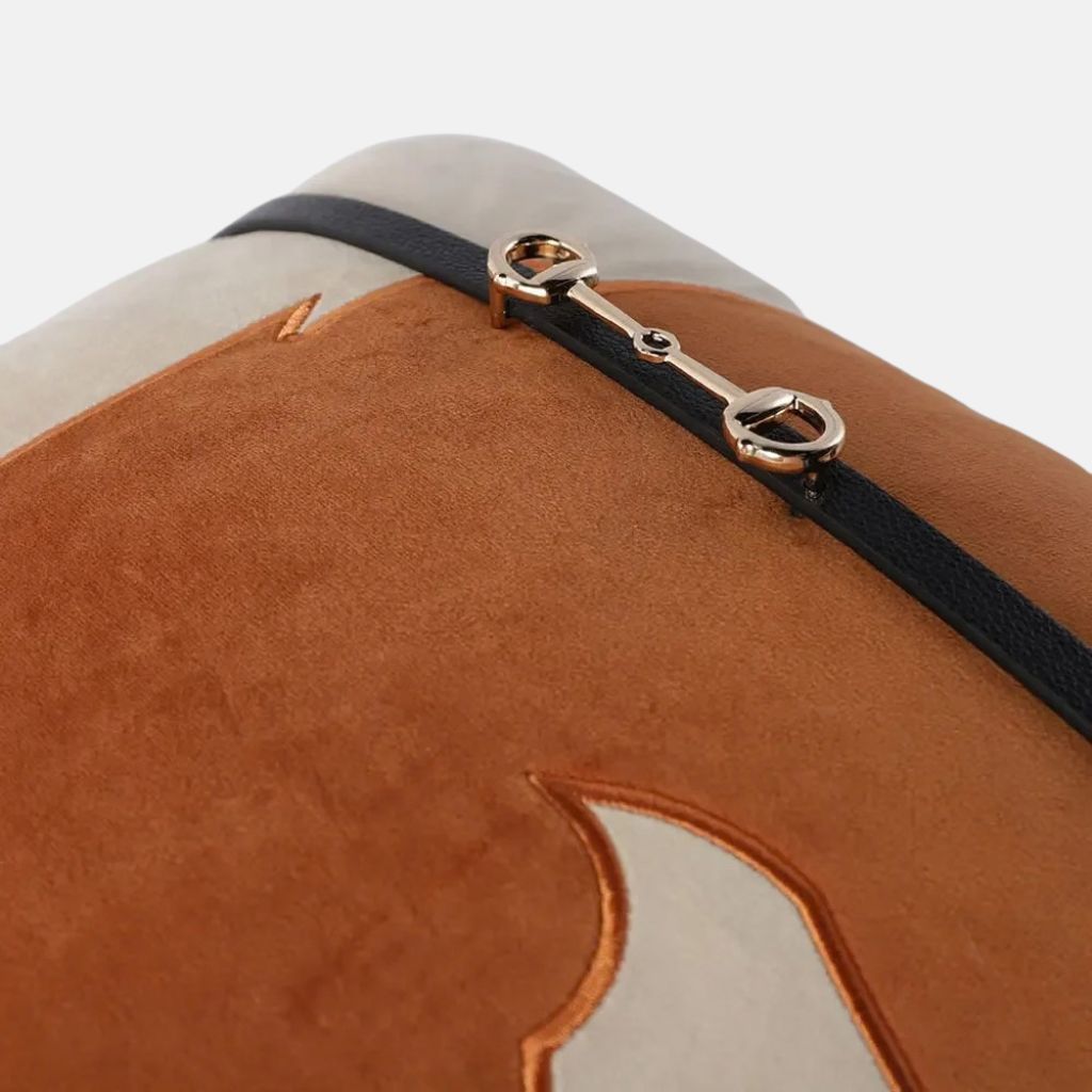 Hollis Equestrian Motif Belted Throw Pillow