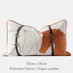 Hollis Equestrian Motif Belted Throw Pillow
