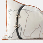 Hollis Equestrian Motif Belted Throw Pillow