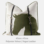 Hollis Equestrian Motif Belted Throw Pillow
