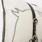Hollis Equestrian Motif Belted Throw Pillow