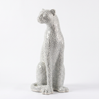 Bastet Glass Mosaic Leopard Statue