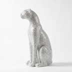Bastet Glass Mosaic Leopard Statue