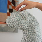 Bastet Glass Mosaic Leopard Statue