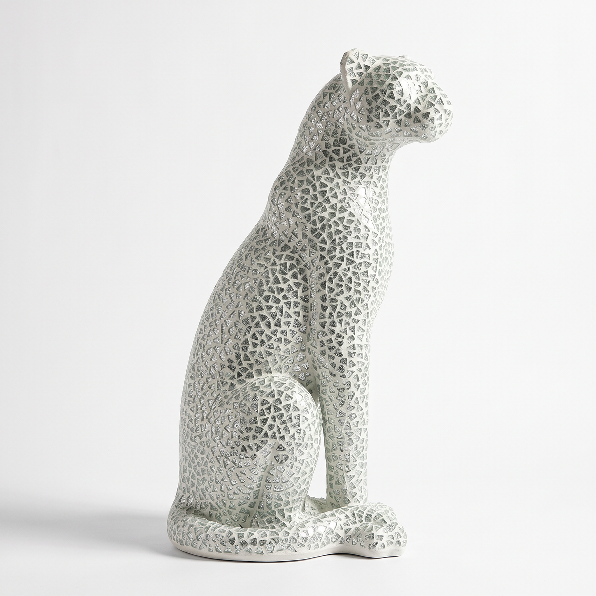 Bastet Glass Mosaic Leopard Statue