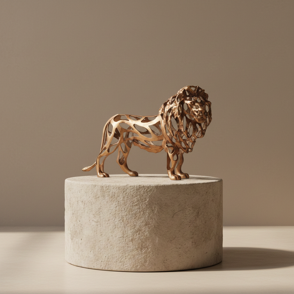 Kalahari Openwork Metal Lion Sculpture