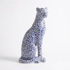 Bastet Porcelain Mosaic Leopard Statue