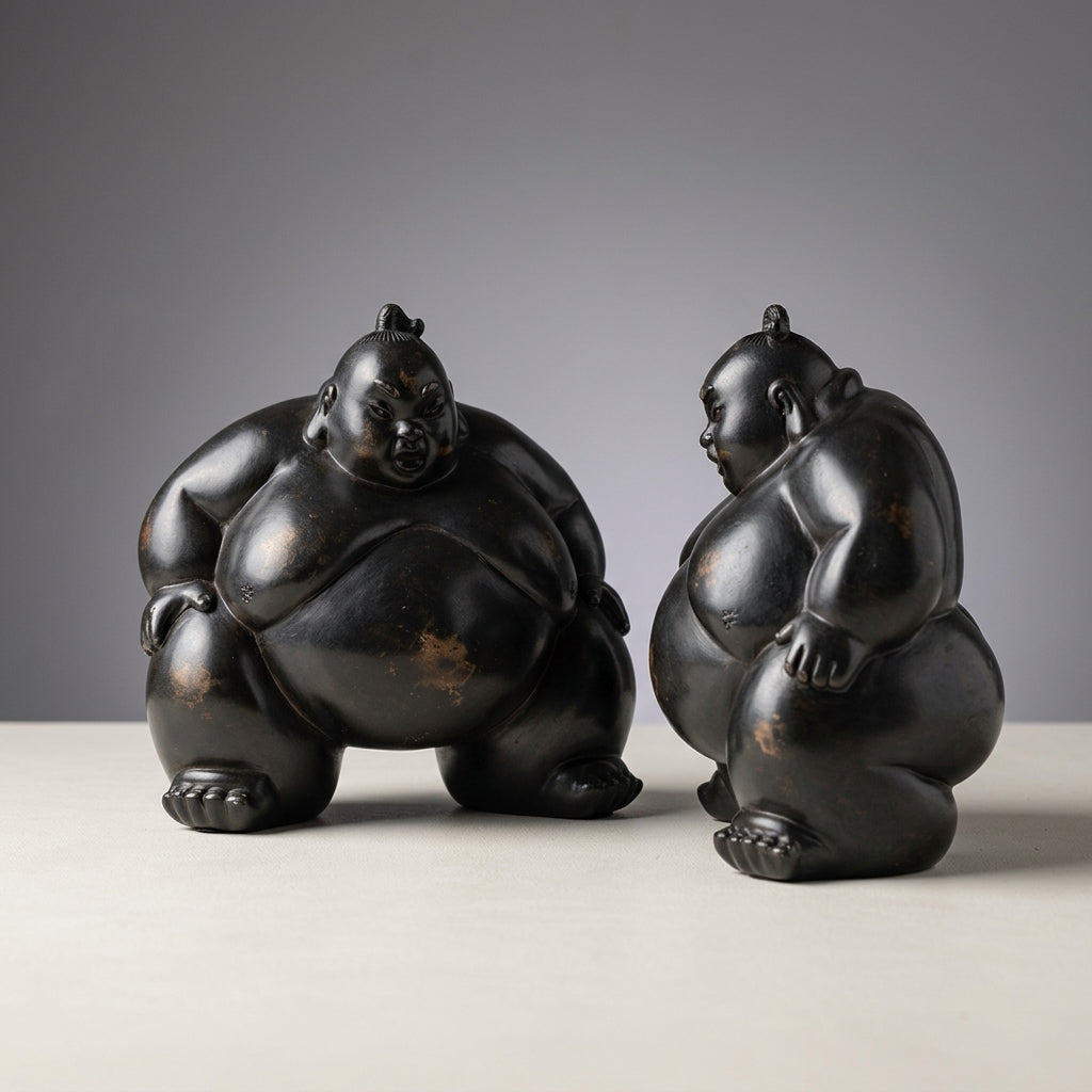 Kimarite Sumotori Wrestler Sculpture Secondary image