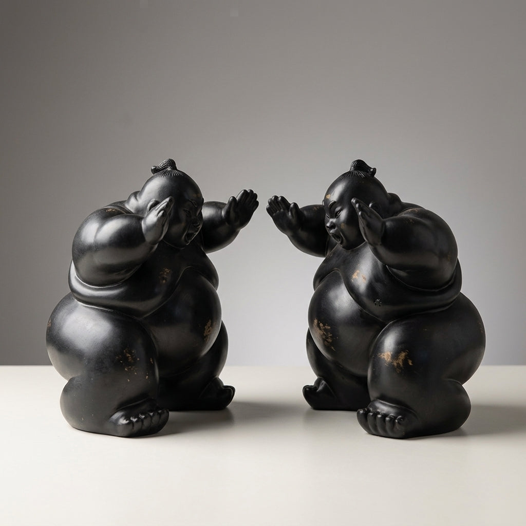 Kimarite Sumotori Wrestler Sculpture