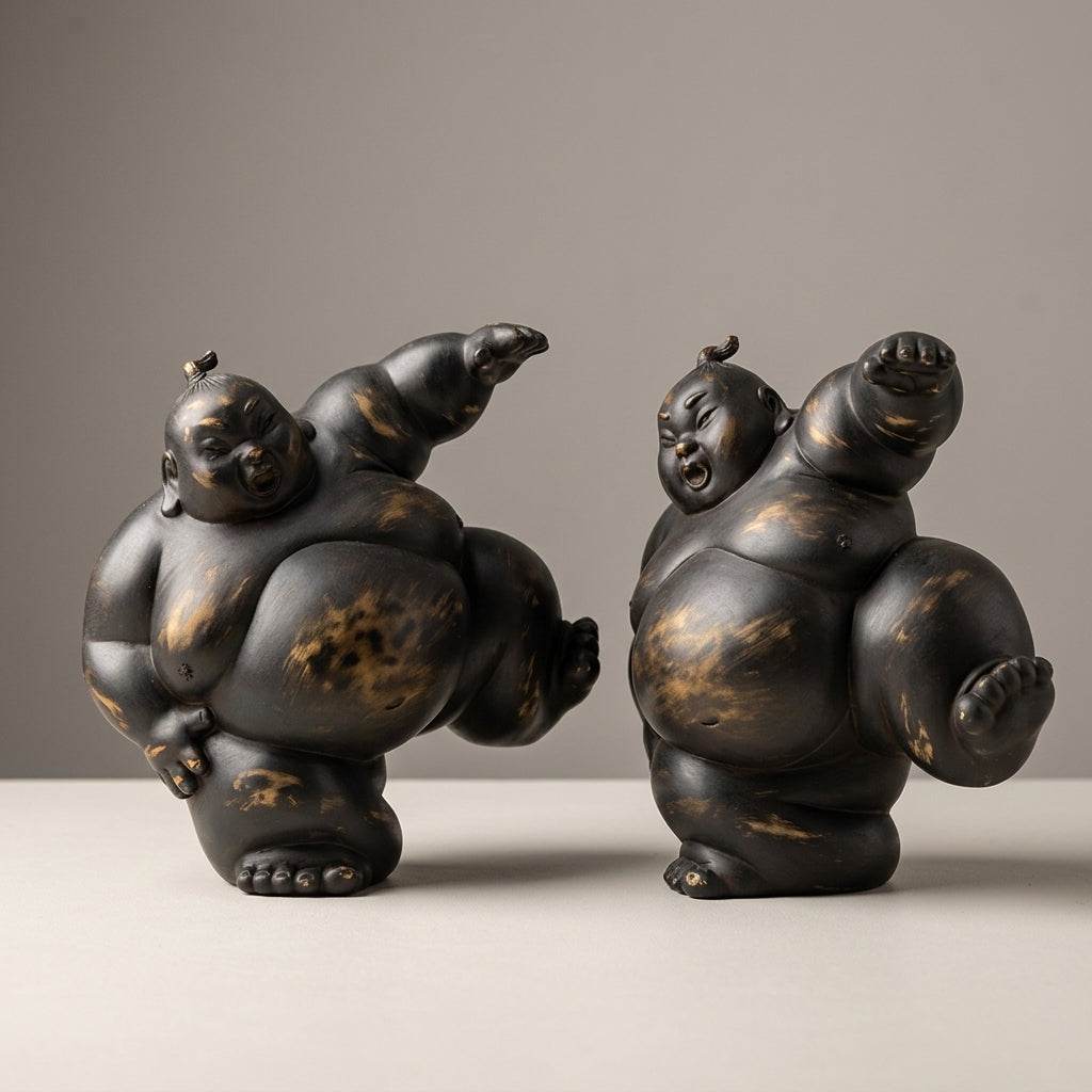 Kimarite Sumotori Wrestler Sculpture