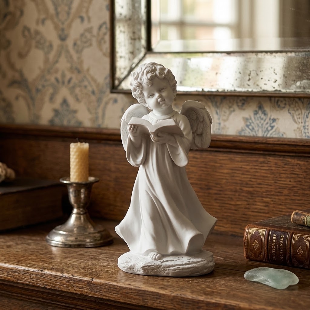 Allegra Reading Cherub Sculpture