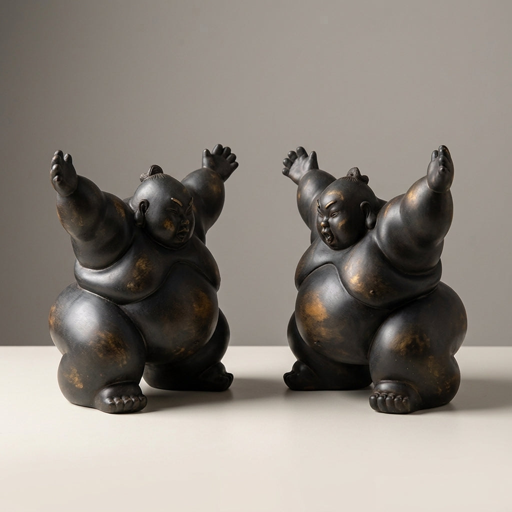 Kimarite Sumotori Wrestler Sculpture