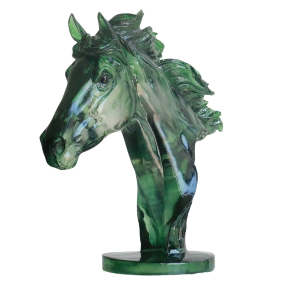 Emeraude Mustang Bust Sculpture