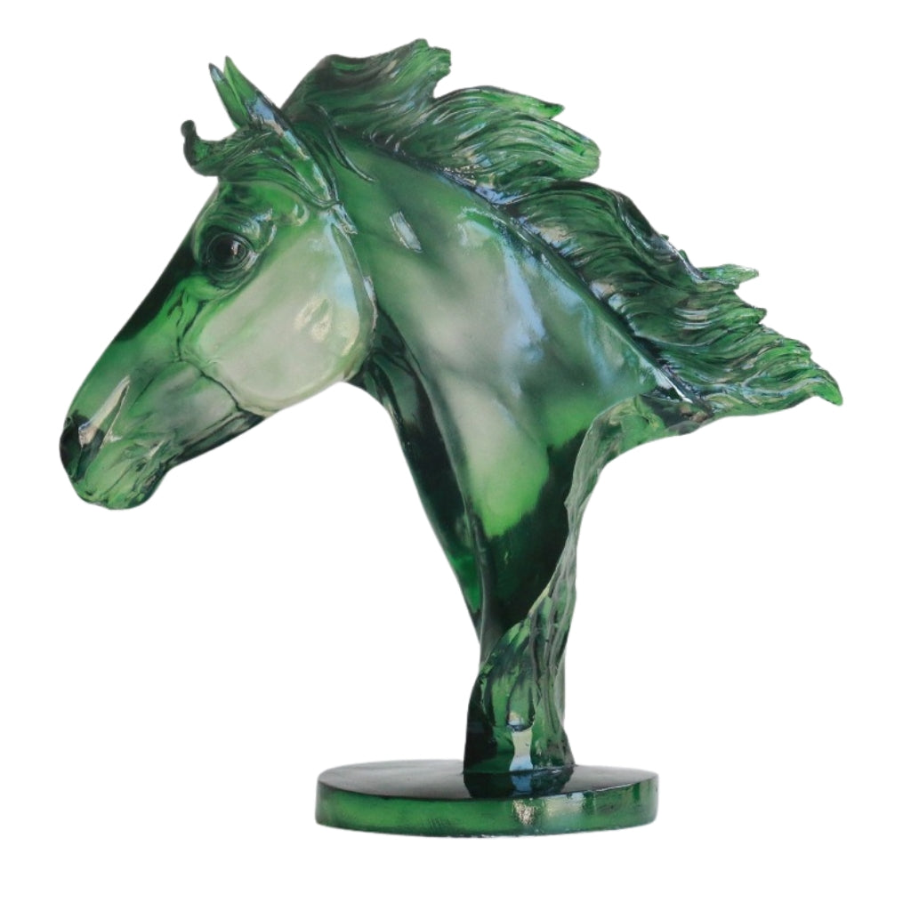 Emeraude Mustang Bust Sculpture
