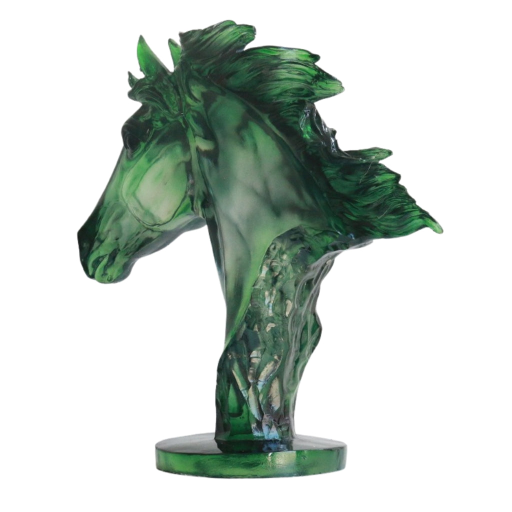 Emeraude Mustang Bust Sculpture