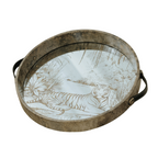 Sereno Tiger Motif Glass Tray