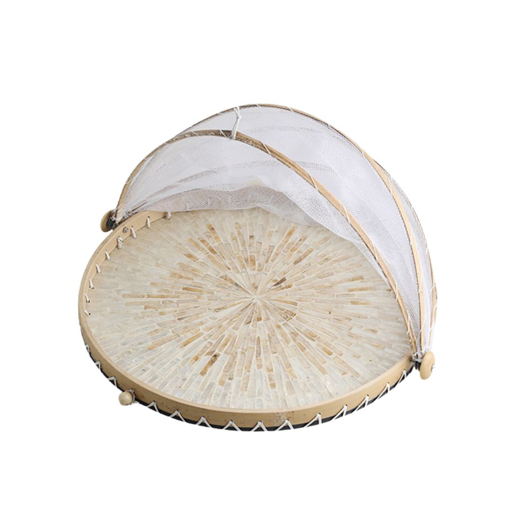 Sylph Bamboo & Shell Serving Dust Cover Tray
