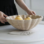 Thallo Scalloped Travertine Bowl