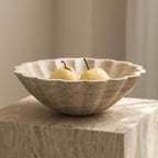 Thallo Scalloped Travertine Bowl