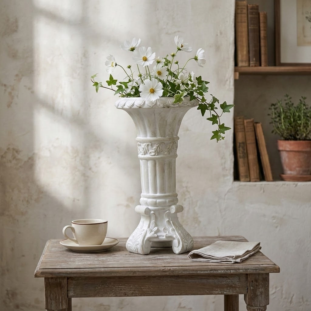 Corinna Column Relief Pedestal Vase