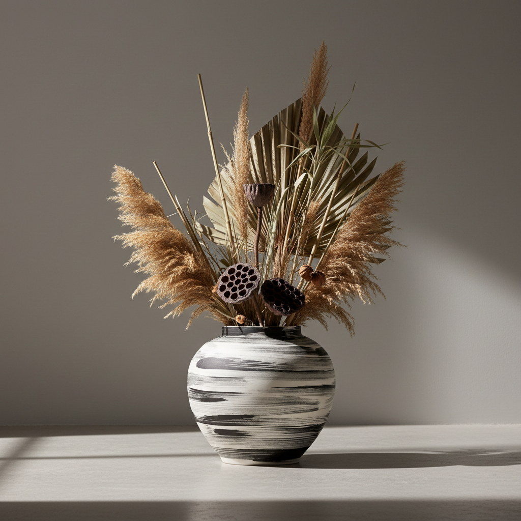 Ensō Hand-Painted Ceramic Urn Vase