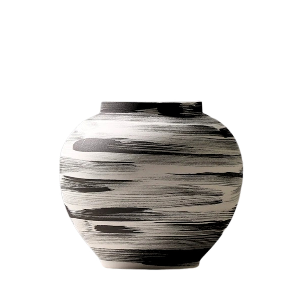 Ensō Hand-Painted Ceramic Urn Vase