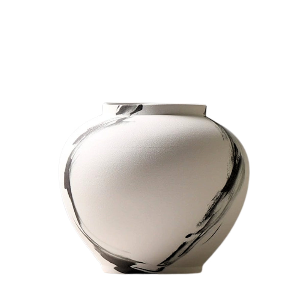 Ensō Hand-Painted Ceramic Urn Vase Main image