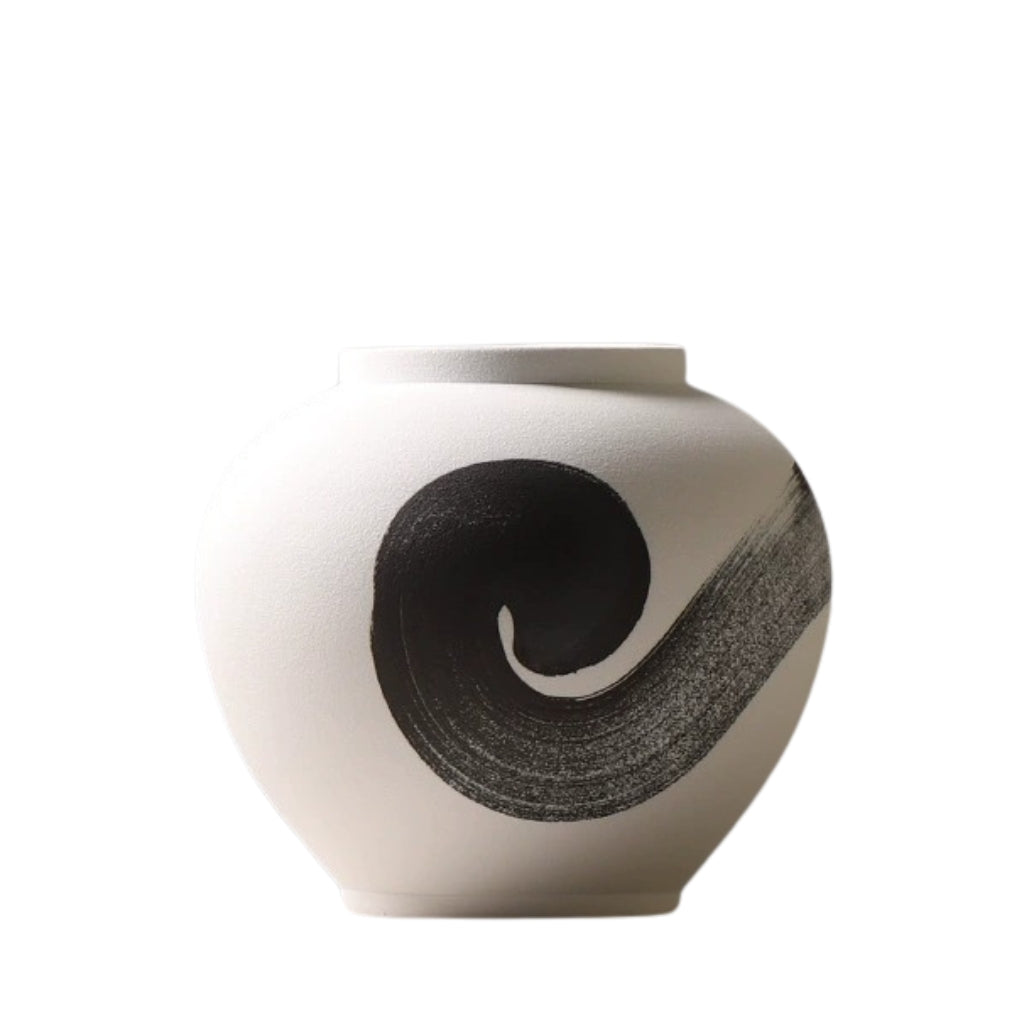 Ensō Hand-Painted Ceramic Urn Vase Main image