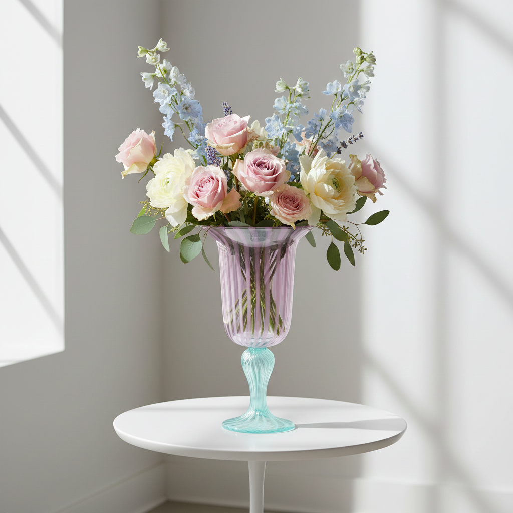 Iris Handmade Glass Goblet Vase