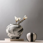 Ensō Hand-Painted Ceramic Urn Vase